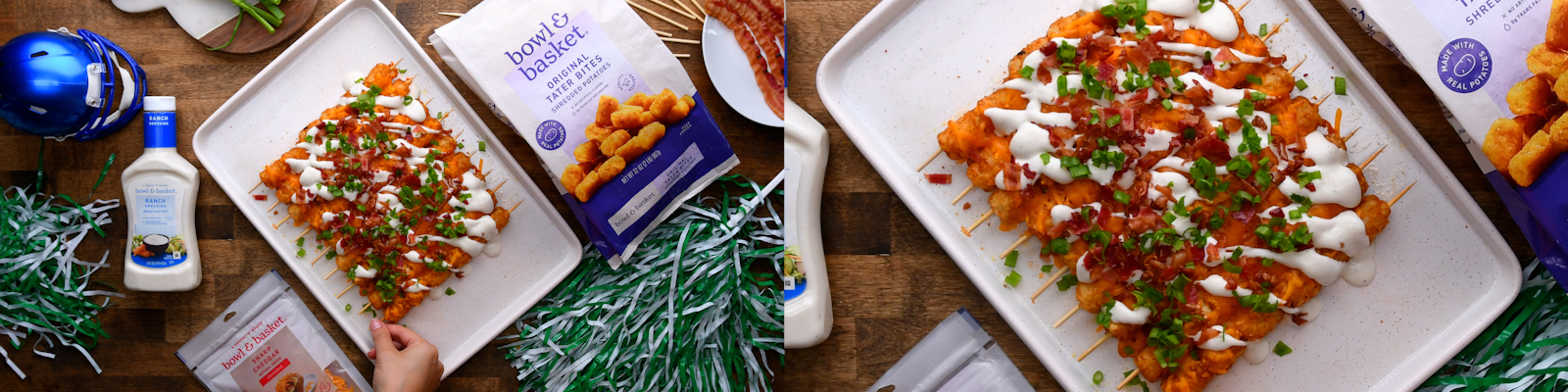 Loaded Tater Tot Skewers
